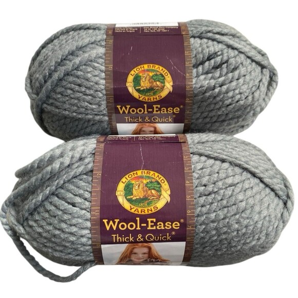 2 x Lion Brand Wool- Ease Think & Quick Yan- Slate Ardoise Pizarra Lot 623324 - Picture 1 of 7